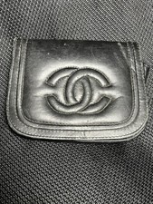 Vintage 1980-1990?S Channel Belt Waist Leather Bag for Women Black