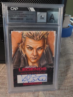 Horror Legends 1/1 Sketch Card Signed by Kiefer Sutherland By Jessica Pena