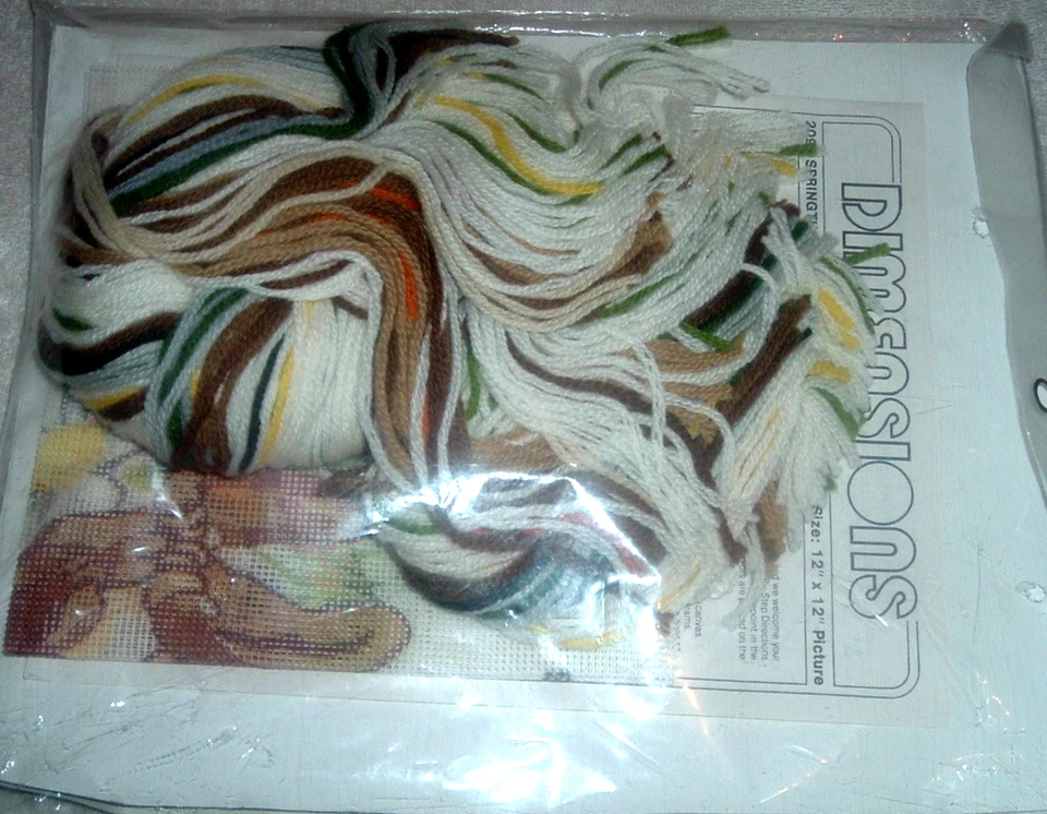 1978 MCM Dimensions Needlepoint Kit "Springtime Bunny" Rabbit ~ PQ - Image 3 of 3