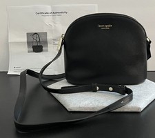 Kate Spade Sylvia Black Pebbled Leather Dome Crossbody Bag W/ COA Top Condition