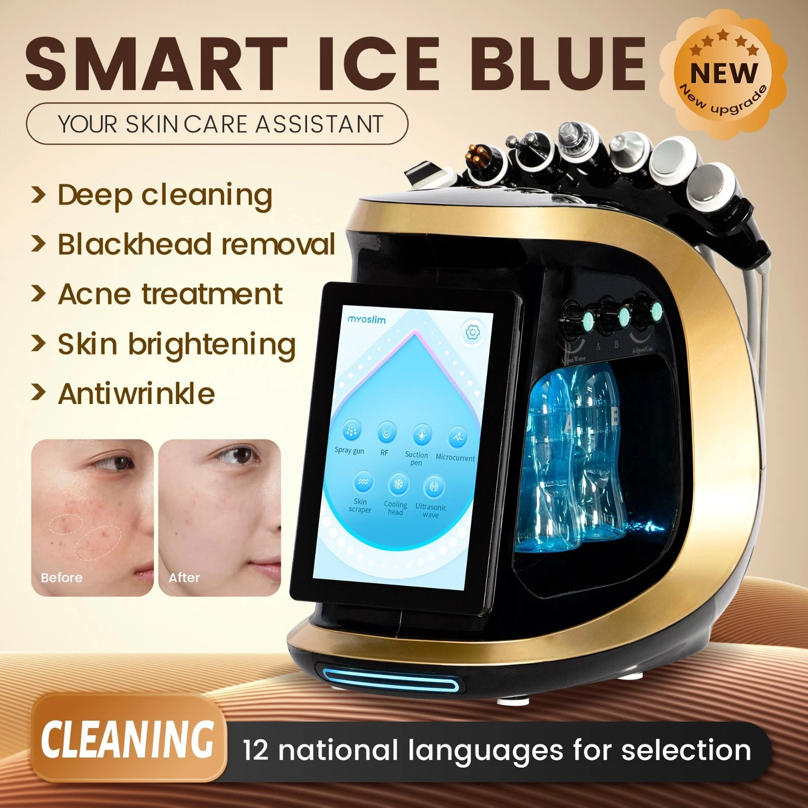 Facial beauty Machine Dermabrasion Acne Scars for Spa Skin Skin Tightening