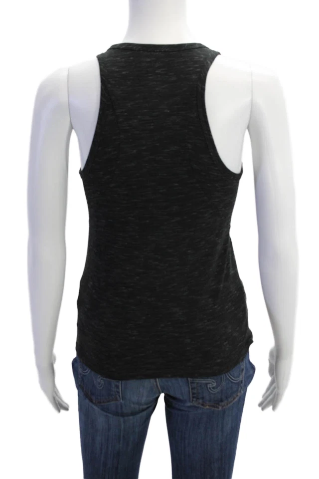 Regata Helmut Helmut Lang feminina listrada gola redonda sem mangas preta tamanho P - Imagem 3 de 4