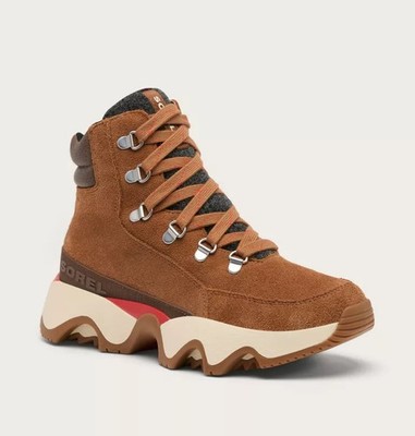 Sorel Kinetic Impact Conquest Plus wasserdichte Damen-Sneaker Stiefel Samt hellbraun