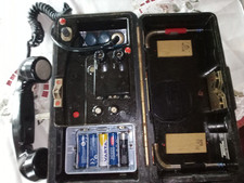 DDR NVA- Feldfernsprecher FF63S mit Kurbel und Hörer , komplett , Bakelitgehäuse