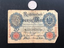 1906-1910 Germany 20 Mark Banknote Currency - P# 25 - Circulated
