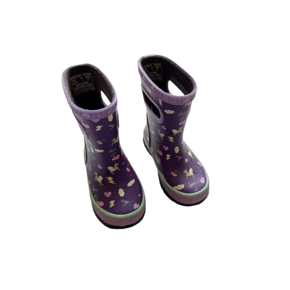 Botas de Lluvia Unicornio Impermeables Púrpura Bogs Talla 7c Foto 2 de 4
