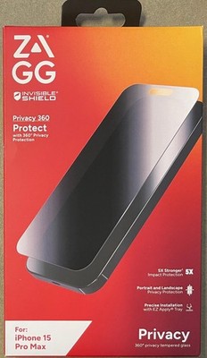 ZAGG InvisibleShield Glass Elite Privacy 360 iPhone 15 Pro Max Screen Protector