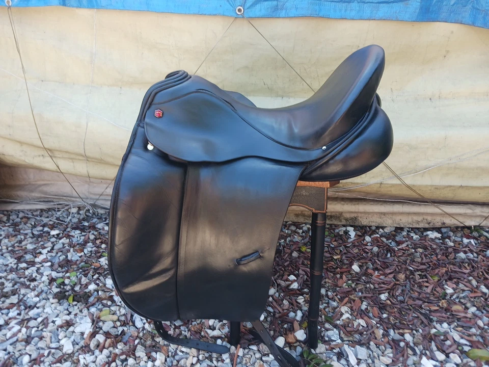 17,5 «Альбион THH черный выездки седло шикарный масло мягкий Англии отличный C - Изображение 4 из 4