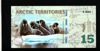 15 POLAR DOLLARS FANTASY NOTE FROM GLOBAL NUMISMATIC SERVICES 2011