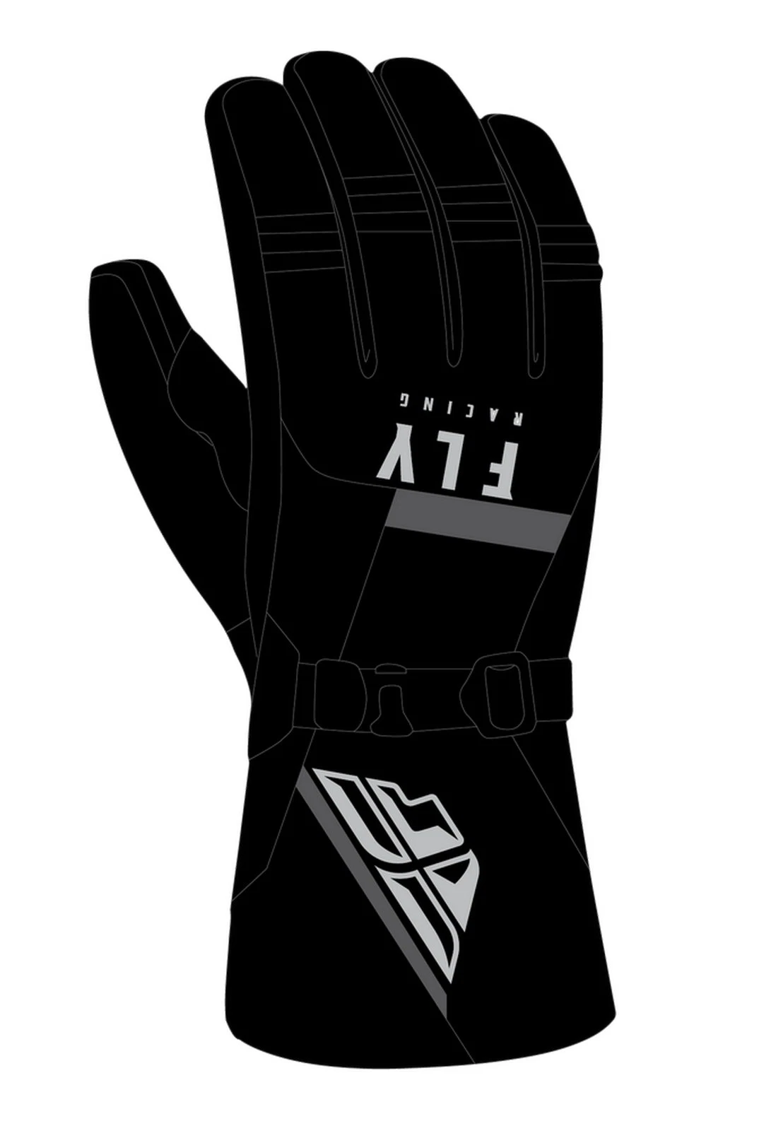Fly Racing Cascade Mens Snow Gloves Black