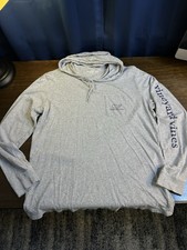 Vineyard Vines Hoodie Shirt Men Medium Lightweight Pullover Whale Logo Gray