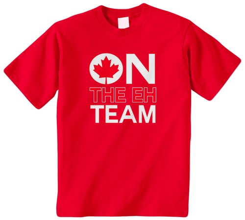 On The Eh Team Kids Youth Boys Girls T-Shirt Tee Maple Leaf Canada Olympics - Picture 8 of 11