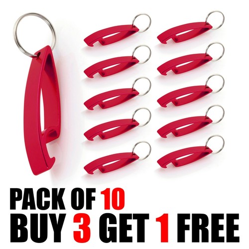 10 x Metal Bottle Opener Keyring Key Rings Bar Beer Best Man Gift Wedding Favour - Picture 2 of 18