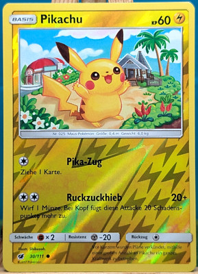 POKEMON - Aufziehen der Sturmröte - Pikachu - 30/111 - REVERSE HOLO - deutsch