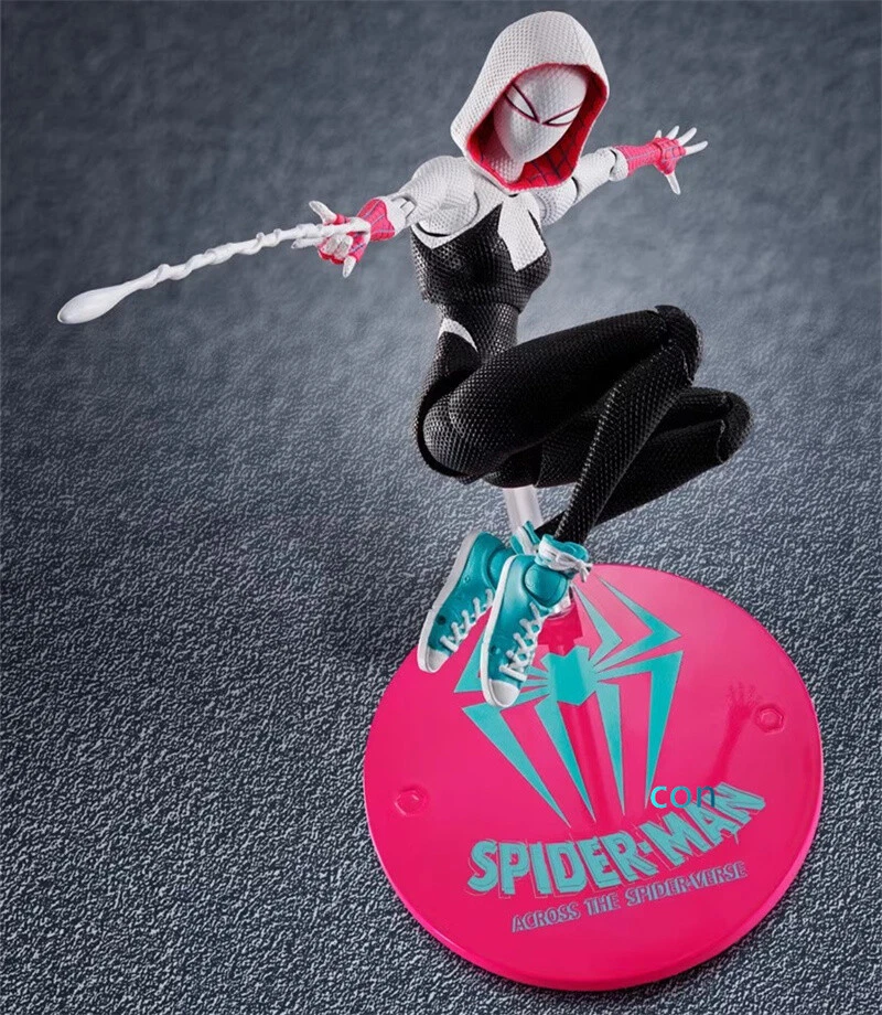 Boneco de ação Spider-Verse Gwen Stacy Spider-woman brinquedos Homem-Aranha modelo SHF - Imagem 4 de 4