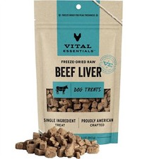 Vital Essentials Freeze Dried Raw Single Ingredient Dog Treats,Beef Liver, 2.1oz