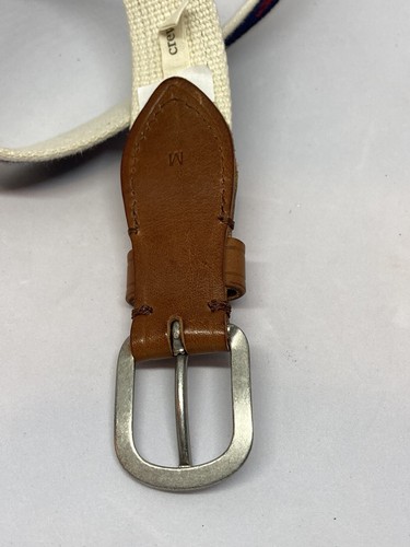J Crew CrewCuts Canvas and Leather Belt Navy Background Red Lobsters Medium - Picture 7 of 8