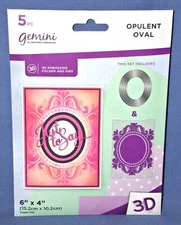 Gemini Opulent Oval Dies & 3D Embossing Folder 5 pc Set Crafters Companion