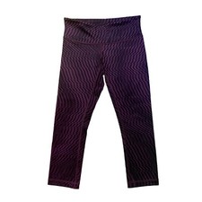 Lululemon Womens 6 Wunder Under Crop Full On Luon Shifted Horizon Red Grape