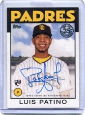 2021 Topps - LUIS PATINO - 1986 35th Anniversary Autograph - SAN DIEGO PADRES