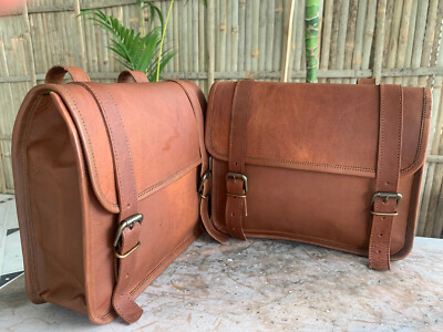 Sacoches Moto Cuir Véritable Universelles - 2 Pièces - Marron - PARRYS LEATHER WORLD
