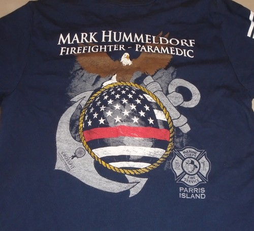 Savannah Firefighters Local 574 Mark Hummeldorf Memorial Blue T-Shirt Size Small - Picture 6 of 6