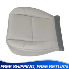For 2009-2014 GMC Sierra 3500HD Driver Bottom PERFORATED Leather Seat Cover Gray