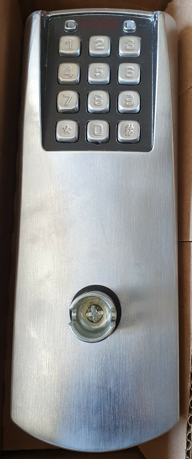 Kaba 2ZU99 Electronic Keyless Lock 2-3/4" Backset Cylindrical Satin Chrome