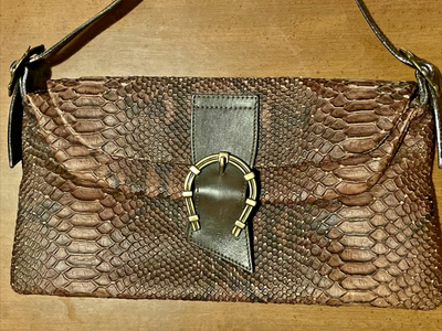 DONALD J PLINER COUTURE Handbag Crocodile Embossed Leather  display picture 1