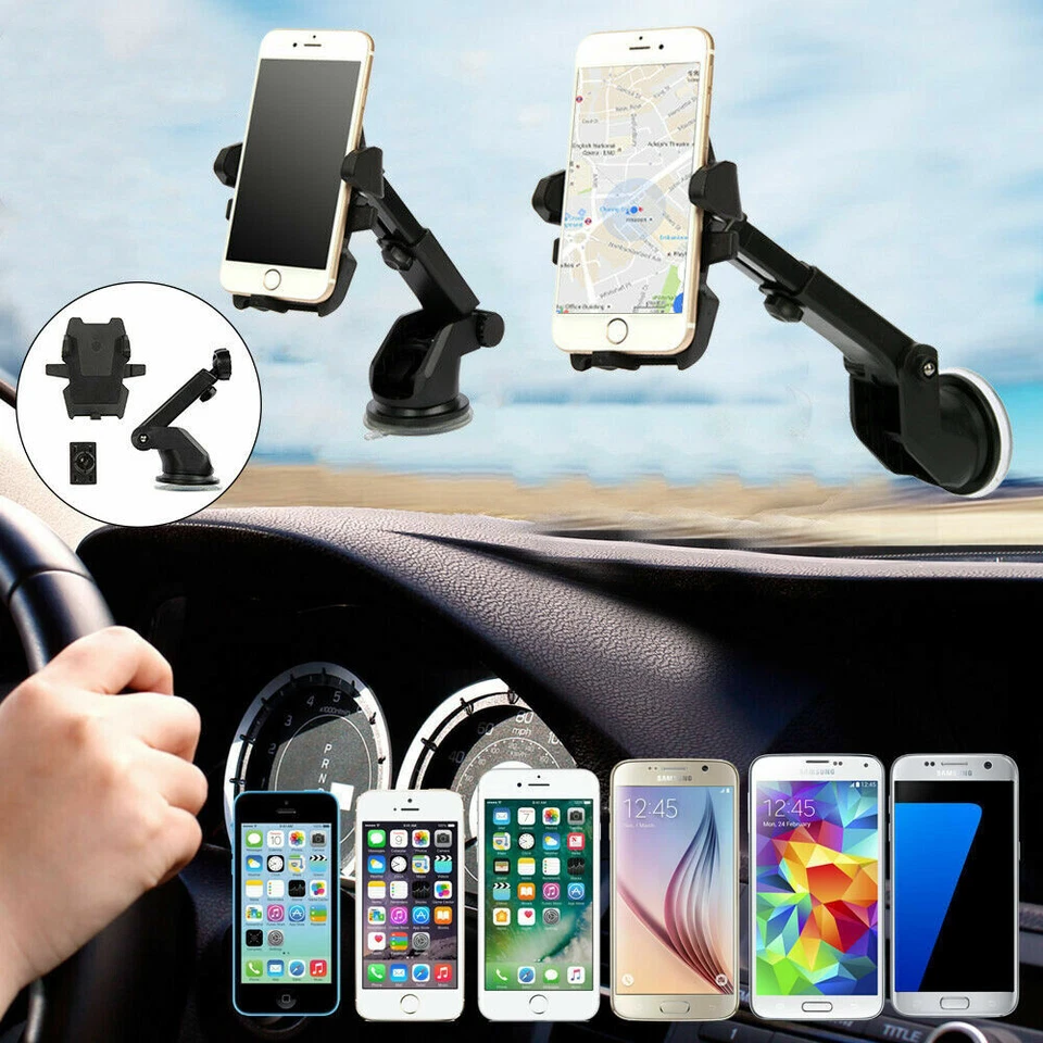 360° Car Windshield Mount Cradle Holder Stand Dashboard Suction Cell Phone GPS - Image 3 of 4