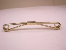 2-5/8" Curled Ends Gold Tone Vintage LARGE Collar Bar L197