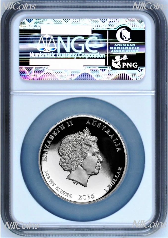 Moneda de plata Australia 2016 año lunar del mono prueba de alto relieve 1 oz NGC PF70  Foto 2 de 4