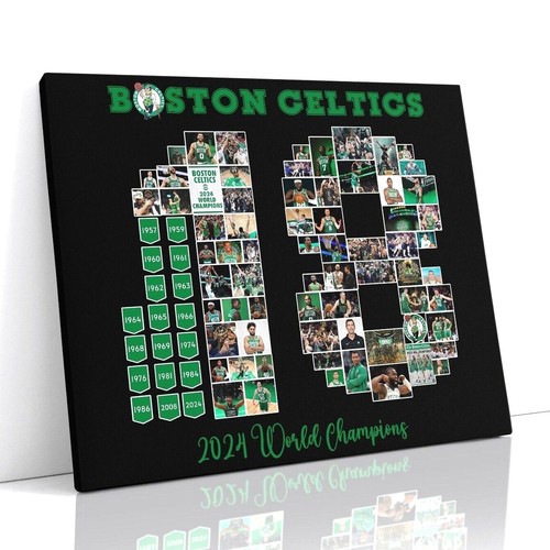 Boston Celtics 2024 "18" Championship Photo Collage, NBA Finals Collage Wall Art - Picture 2 of 22