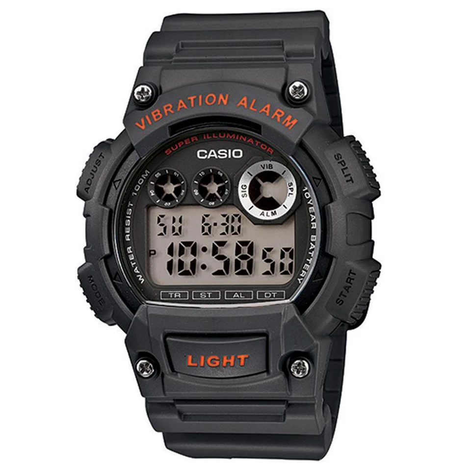 Casio Men's Super Illuminator Quartz Digital Gray Resin 47mm Watch W735H-8AV