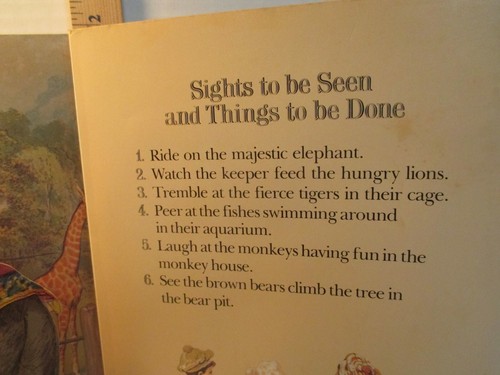POPUP book DAY AT THE ZOO 1980 reproduction of antique 1890 edition - Imagen 4 de 8