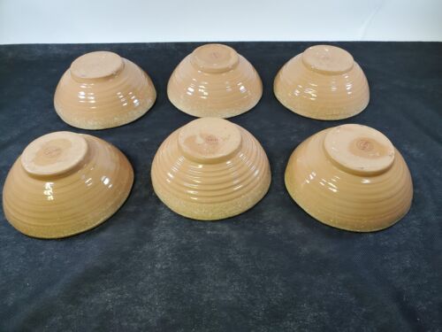 RARO Juego De Colección De 6 Cuencos Vietri 7" Tostado Y Beige Borde Moteado Cuerpo De Cuenco - Imagen 8 de 24