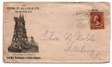 Advertising Cover 1890s Edw. Allis Milwaukee Saw Mill Machinery ,Corliss Engine