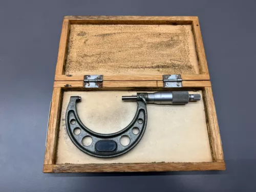 MITUTOYO OUTSIDE MICROMETER 2"-3" NO. 103-217 RATCHET STOP CARBIDE W/ STANDARD