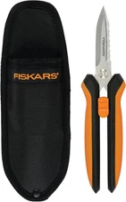 Fiskars Pruning Shears for Gardening, Multipurpose 8" Garden Shears with Sheath 