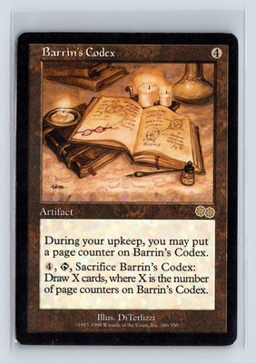 BARRIN'S CODEX   MTG Magic the Gathering Card   Urza's Saga   Rare