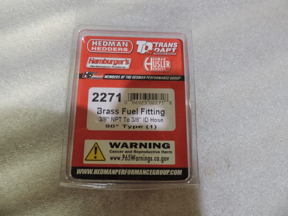 Transdapt 2271 Brass Fuel Fitting 90 degree type 1 3/8" NPT to 3/8" ID Hose - Image 2 of 2