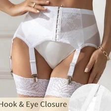 Love Salve Womens Sexy Lingerie Garter Belt White Lace Size 12 Feminine Romantic