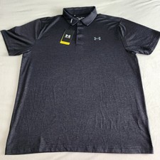 Under Armour Men's Playoff Polo 2.0 Golf Shirt Black Charcoal Heather 1327037-00
