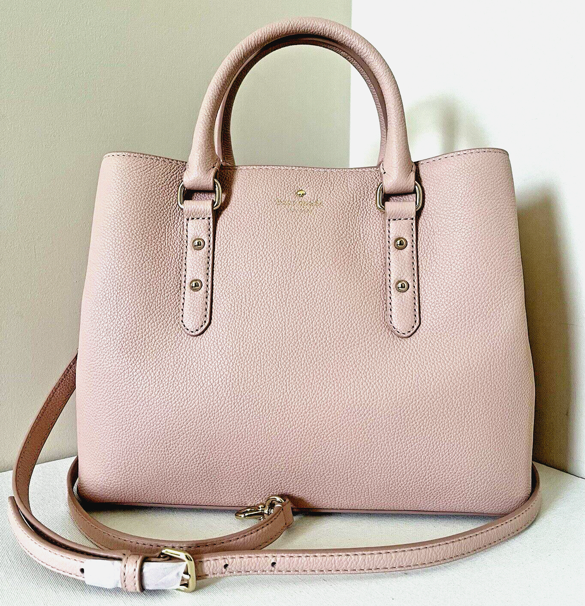 New Kate Spade Evangelie Larchmont Avenue Satchel Pebble Warm