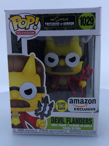 Funko POP! Devil Flanders Glow in the Dark #1029 DAMAGED BOX SEE PICS