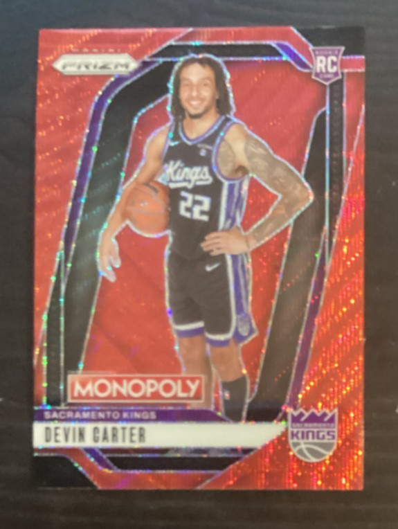 2024-25 Panini Prizm Monopoly DEVIN CARTER Red Prizm Rookie RC #39 Kings