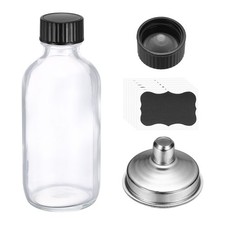 3oz/60ml Round Glass Bottles, White Sample Glass Bottle Empty Containers