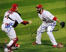 Yadier Molina Jason Motte Cardinals Signed 8x10 autographed photo Reprint