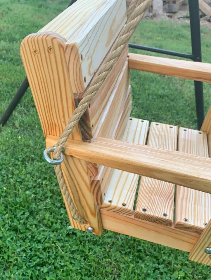 Columpio de madera de pino para bebé - columpio para niños pequeños - columpio de árbol de madera - artesanía en EE. UU. N.C. Foto 4 de 4