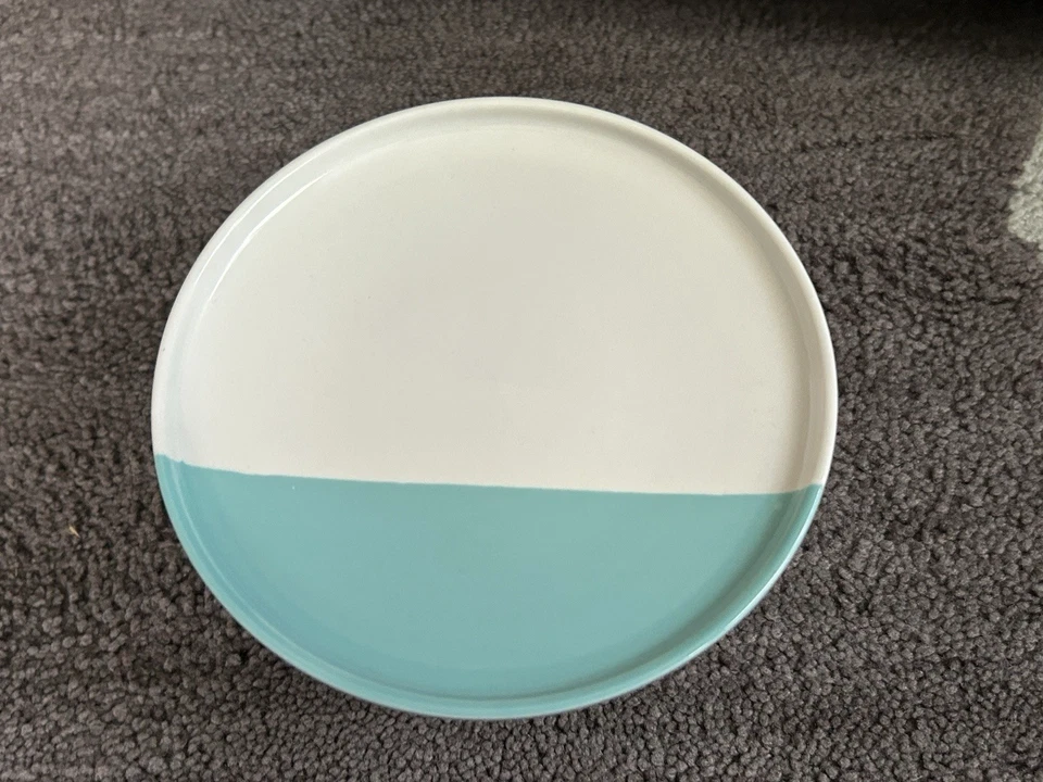 Juego de 3 NUEVOS 10 Platos Pedestal Fresa Calle Turquesa 5" Pastel Postre +++ Foto 3 de 4